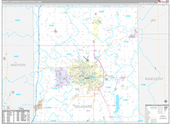 Muncie Metro Area Wall Map Premium Style 2026