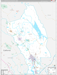Napa Metro Area Wall Map Premium Style 2026