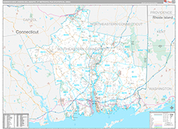 Norwich-New-London-Willimantic Premium<br>Wall Map
