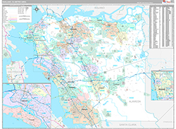 Oakland Metro Area Wall Map Premium Style 2026