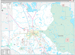 Ocala Metro Area Wall Map Premium Style 2026