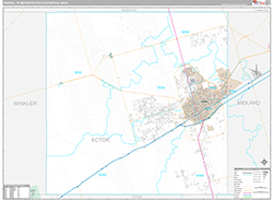 Odessa Metro Area Wall Map Premium Style 2026