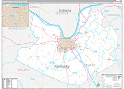 Owensboro Metro Area Wall Map Premium Style 2026