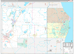 Racine Metro Area Wall Map Premium Style 2026