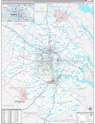 Richmond Metro Area Wall Map Premium Style 2026