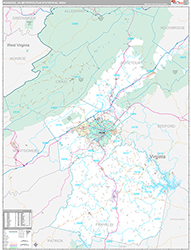 Roanoke Metro Area Wall Map Premium Style 2026