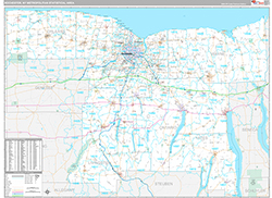 Rochester Metro Area Wall Map Premium Style 2026