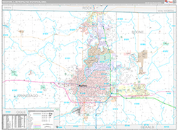 Rockford Metro Area Wall Map Premium Style 2026