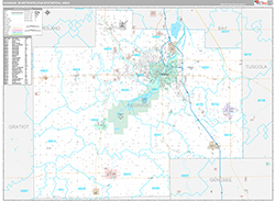 Saginaw Metro Area Wall Map Premium Style 2026