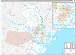 Savannah Metro Area Wall Map Premium Style 2026