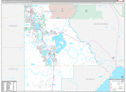 Sebring Metro Area Wall Map Premium Style 2026