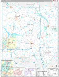 Sharon Metro Area Wall Map Premium Style 2026