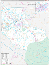 Spartanburg Metro Area Wall Map Premium Style 2026