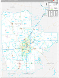 Springfield Metro Area Wall Map Premium Style 2026