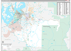 Tacoma Metro Area Wall Map Premium Style 2026