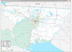 Tallahassee Metro Area Wall Map Premium Style 2026