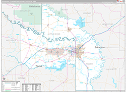 Texarkana Metro Area Wall Map Premium Style 2026