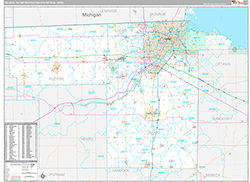 Toledo Metro Area Wall Map Premium Style 2026