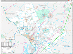 Trenton Metro Area Wall Map Premium Style 2026