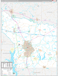 Tyler Metro Area Wall Map Premium Style 2026