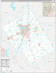 Waco Metro Area Wall Map Premium Style 2026