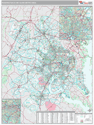 Washington-Arlington-Alexandria Metro Area, VA Zip Code Maps Premium Style