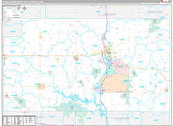 Wausau Metro Area Wall Map Premium Style 2026