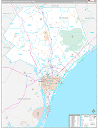 Wilmington Metro Area Wall Map Premium Style 2026