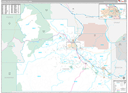 Yakima Metro Area Wall Map Premium Style 2026
