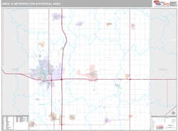 Ames Metro Area Wall Map Premium Style 2025