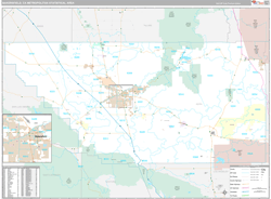 Bakersfield Metro Area Wall Map Premium Style 2024