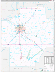 Bloomington Metro Area Wall Map Premium Style 2024
