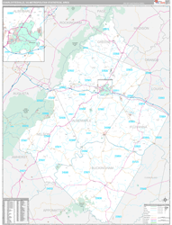 Charlottesville Metro Area Wall Map Premium Style 2025