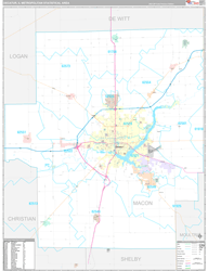 Decatur Metro Area Wall Map Premium Style 2024