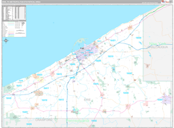 Erie Metro Area Wall Map Premium Style 2024