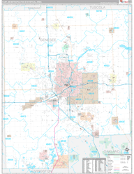Flint Metro Area Wall Map Premium Style 2024