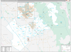 Fresno Metro Area Wall Map Premium Style 2024