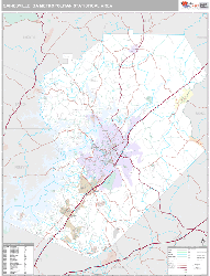 Gainesville Metro Area Wall Map Premium Style 2024