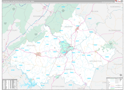 Lynchburg Metro Area Wall Map Premium Style 2025