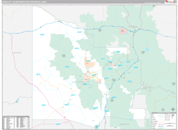 Prescott Metro Area Wall Map Premium Style 2025