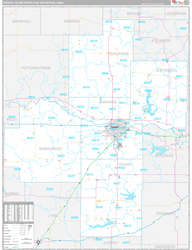 Topeka Metro Area Wall Map Premium Style 2024