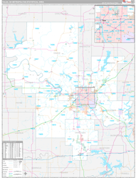 Tulsa Metro Area Wall Map Premium Style 2024