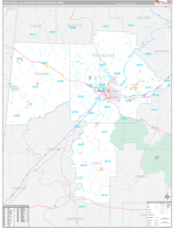 Tuscaloosa Metro Area Wall Map Premium Style 2024