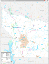 Tyler Metro Area Wall Map Premium Style 2024