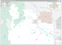 Yakima Metro Area Wall Map Premium Style 2024
