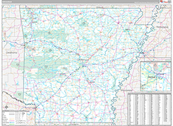 Arkansas Wall Map Premium Style 2026