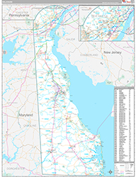 Delaware Wall Map Premium Style 2026