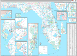 Florida Wall Map Premium Style 2024