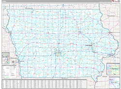 Iowa Wall Map Premium Style 2026