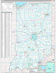Indiana Wall Map Premium Style 2026